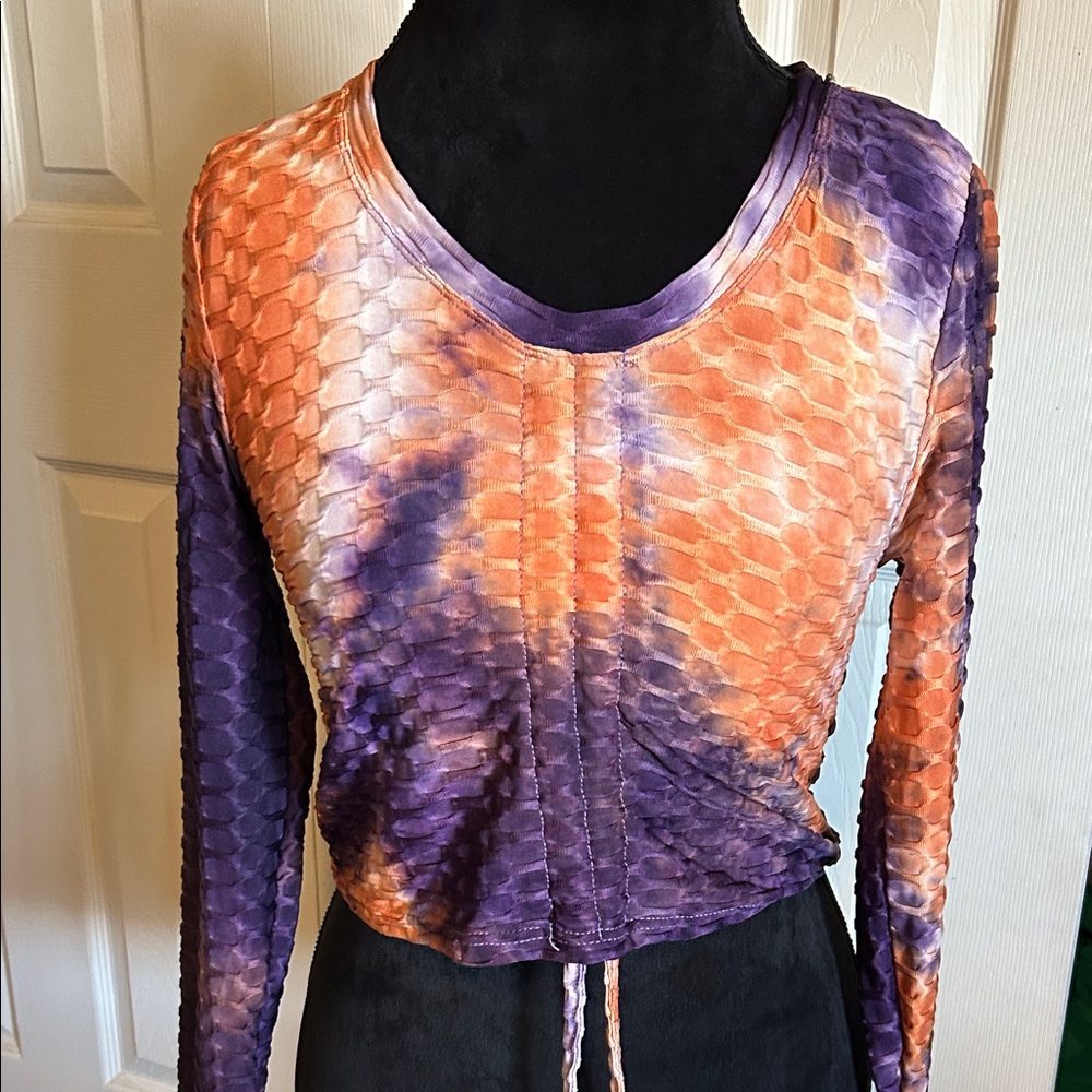 XJ Boost S-M Purple and Orange Tie-Dye Women's crop Top
